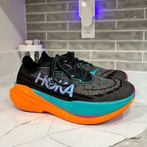 Hoka Mach X 2 Running Shoes. Women’s Size 9.5B Color  Black / Electric Aqua